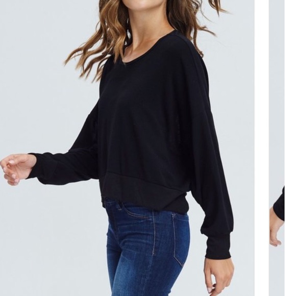Lush Feeling Black Open Back Long Sleeve Top - Picture 3 of 8